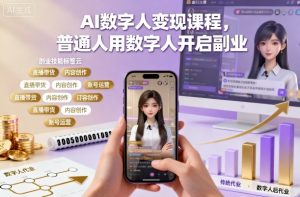 AI数字人变现课程,普通人用数字人开启副业-如意资源库