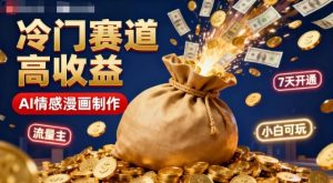 公众号冷门赛道,用AI做情感漫画,7天开通流量主,操作简单,小白可玩-如意资源库