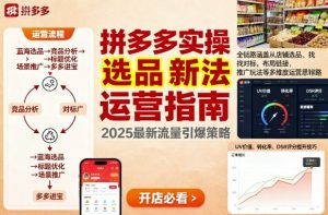 王校长9月12拼多多实操新玩法，全链路涵盖从店铺选品、找对标，布局链接，推广玩法等多维度运营思路（更新）-如意资源库