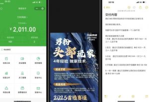 外面收费980全新男粉变现项目,竞争小,利润高,多种方式变现,独家技术-如意资源库