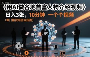 用AI做各地首富人物介绍视频,日入3张,10分钟一个视频-如意资源库