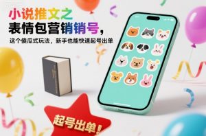 小说推文之表情包营销号,这个傻瓜式玩法,新手也能快速起号出单-如意资源库