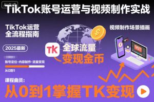 2025最新TikTok账号运营与视频制作实战全流程,从0到1掌握TK变现(含11月最新TK搬运技术)-如意资源库