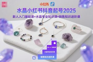 水晶小红书抖音起号2025，新人入门基础课+水晶专业知识课+销售知识进阶课-如意资源库