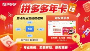 拼多多年卡,拼多多全链路运营底层逻辑,超级爆单术【更新10月】-如意资源库