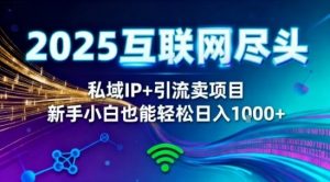 2025网创尽头王炸项目！私域IP+精准引流，新手小白在家躺賺日入1k，零经验也能上手【揭秘】-如意资源库