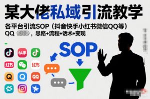 某大佬私域引流教学，各平台引流SOP（抖音快手小红书微信QQ等），思路+流程+话术+变现-如意资源库