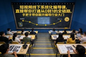 短视频线下系统化编导课，直接帮你打通从0到1的全链路，手把手带你敲开编导行业大门-如意资源库