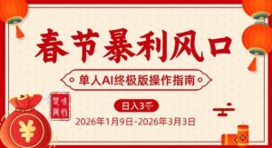 春节暴利风口项目，单人AI落地翻身终极版实操-如意资源库