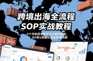跨境出海全流程全盘托出SOP实战教程，9个月斩获海外千万订单的路径，从0到1搭建标准化出海流程-如意资源库