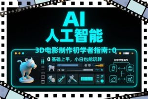 AI人工智能3D电影制作初学者指南：0基础上手，小白也能玩转-如意资源库