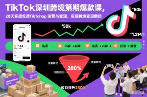 TikTok深圳跨境第2期爆款课,20天实战吃透TikTok Shop运营与变现,实现跨境变现翻倍-如意资源库