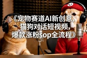 宠物赛道AI新创意,猫狗对话短视频,爆款涨粉sop全流程-如意资源库