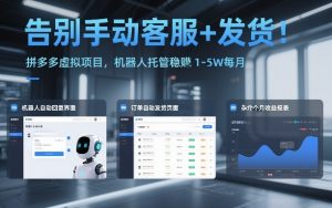 告别手动客服+发货！拼多多虚拟项目，机器人托管稳賺1-5W每月【揭秘】-如意资源库