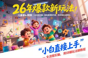 26年爆款新玩法,儿童科普AI视频,全流程实操,轻松做爆款内容,小白直接上手,附详细玩法教程-如意资源库