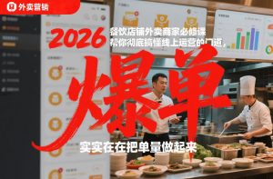 2026餐饮店铺外卖商家必修课,帮你彻底搞懂线上运营的门道,实实在在把单量做起来-如意资源库
