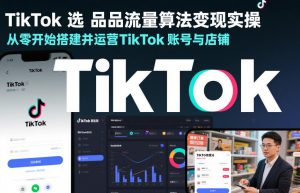 TikTok选品流量算法变现实操,从零开始搭建并运营TikTok账号与店铺-如意资源库