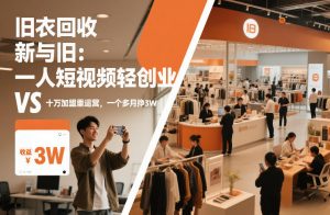 旧衣回收“新”与“旧”:一人短视频轻创业,VS十万加盟重运营,一个多月挣3W【揭秘】-如意资源库