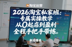 2026淘宝私家班：专属实操教学，从0起店到盈利，全程手把手带练-如意资源库