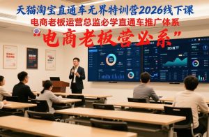 天猫淘宝直通车无界特训营2026线下课，电商老板运营总监必学直通车推广体系-如意资源库