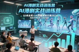 AI漫剧实战训练营，3D商业真人AI短剧漫剧引爆2026，流量红利期已至，入场正当时-如意资源库