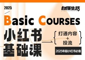 自媒生路小红书基础课，打通内容+投流，2025年起小红书必备-如意资源库
