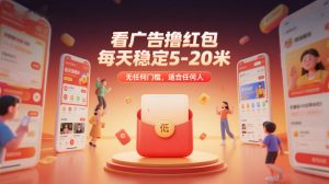 看广告撸红包,每天稳定5-20米,无任何门槛,适合任何人-如意资源库