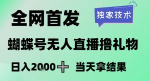 2026最新蝴蝶号无人直播掘金，独家技术，全网首发小白做了一个月收益3W，长期稳定可做【揭秘】-如意资源库