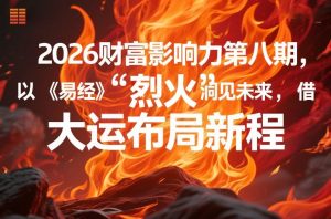 2026财富影响力第八期,以《易经》智慧洞见未来,借“离火”大运布局新程-如意资源库