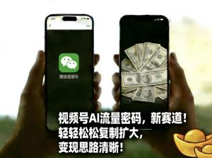 视频号AI流量密码新赛道,轻轻松松复制扩大,变现思路清晰-如意资源库