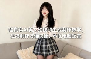超真实AI美女短视频生成制作教学,在线制作方便快捷,不吃电脑配置,快速起号涨粉-如意资源库