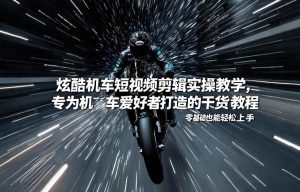 炫酷机车短视频剪辑实操教学，专为机车爱好者打造的干货教程，零基础也能轻松上手-如意资源库