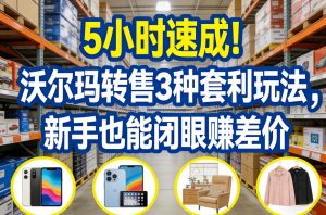 5小时速成！沃尔玛转售3种套利玩法，新手也能闭眼賺差价-如意资源库