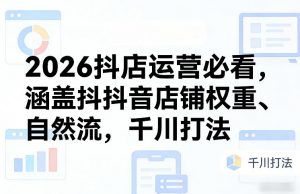2026抖店运营必看，涵盖抖音店铺权重、自然流，千川打法-如意资源库