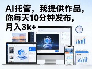 公众号AI托管，我提供作品，你每天10分钟发布，月入3k+【揭秘】-如意资源库