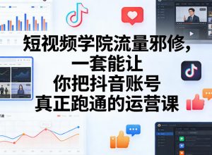 短视频学院流量邪修，一套能让你把抖音账号真正跑通的运营课-如意资源库