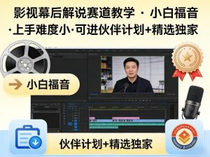 某大佬的影视幕后解说赛道教学,小白福音,上手难度小,可进伙伴计划+精选独家-如意资源库