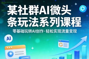 某社群的AI微头条玩法系列课程,零基础玩转AI创作,轻松实现流量变现-如意资源库