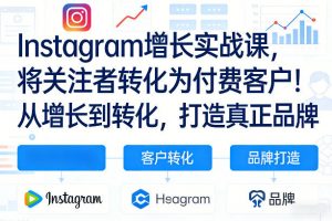 Instagram增长实战课，将关注者转化为付费客户！从增长到转化，打造真正品牌（双语字幕）-如意资源库