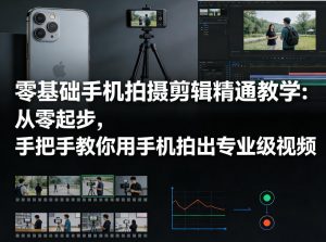 零基础手机拍摄剪辑精通教学：从零起步，手把手教你用手机拍出专业级视频-如意资源库