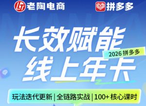 拼多多线上SVIP线上年卡，从认知到基础、从推广到活动、从活动到玩法，全链路实战（26年4月6日更新）-如意资源库