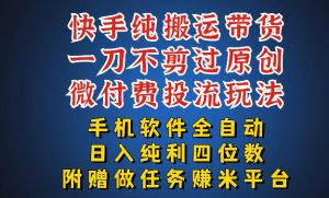 最新黑科技快手搬运带货方法,手机就能操作,轻松带你日入四位数【揭秘】-如意资源库