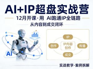 格掌门AI+IP超盘实战营，12月的课，用AI跑通IP全链路，从内容到成交闭环-如意资源库