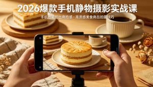 2026爆款手机静物摄影实战课，手机也能拍出商拍感，学会拍出高质感美食商品-如意资源库