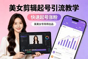 某美女号导师出品:美女剪辑起号引流教学,快速起号涨粉-如意资源库