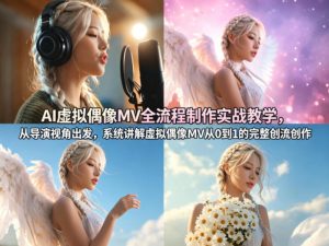 AI虚拟偶像MV全流程制作实战教学,从导演视角出发,系统讲解虚拟偶像MV从0到1的完整创作流程-如意资源库