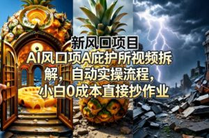 新风口项目AI庇护所视频拆解，自动实操流程，小白0成本直接抄作业-如意资源库