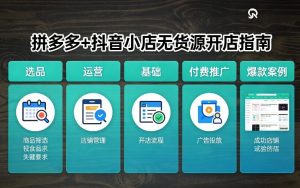 拼多多+抖音小店无货源开店，包括：选品、运营、基础、付费推广、爆款案例等(更新26年4月)-如意资源库