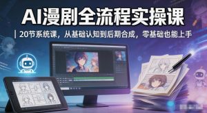 AI漫剧全流程实操课｜20节系统课，从基础认知到后期合成，零基础也能上手-如意资源库