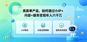 高客单产品，如何通过小IP+内容+服务变现年入六干W-如意资源库